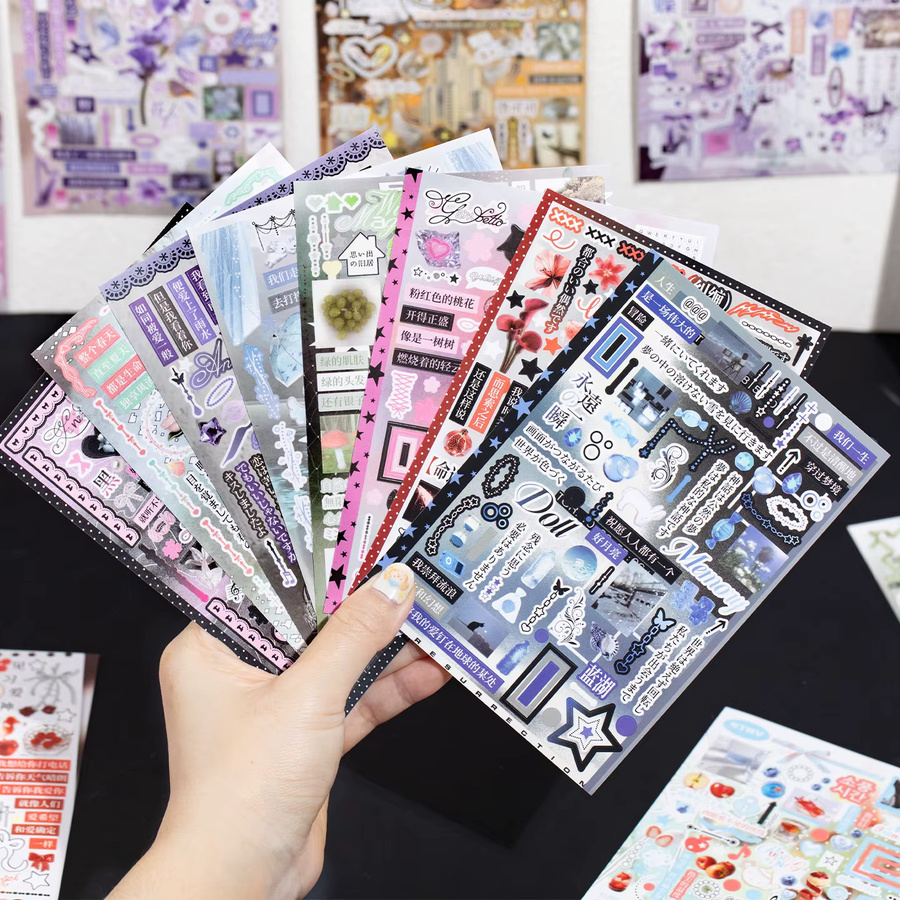 Roaming Channel Series Gestanzte Aufkleber-Buchreihe, 30 Stück Japanisches Schreibwaren-Set in Multicolour für Scrapbooking und Tagebuch - Bild 3