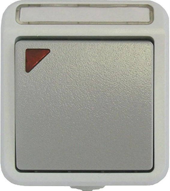 Peranova 102450 Wechselschalter Feuchtraum-Schalterprogramm IP54 Hellgrau Dunkelgrau Aufputz - Bild 1