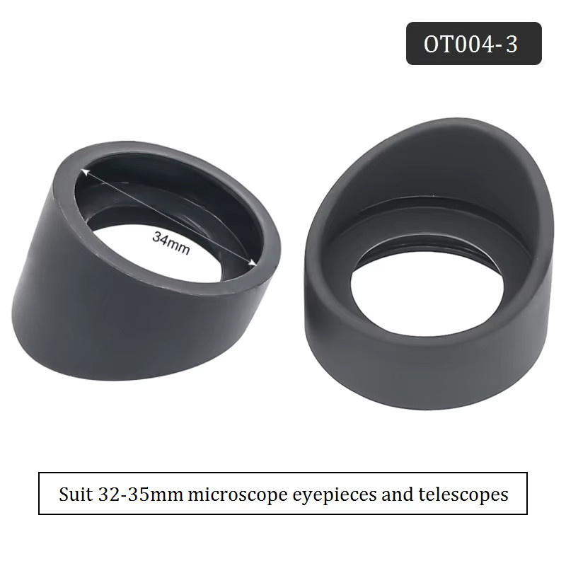 HUILEY Gummi-Augenmuscheln für Stereomikroskop und Teleskop, 2 Stück, Schwarz, Innendurchmesser: 34 mm, passend für 32-35 mm Okular - Bild 2