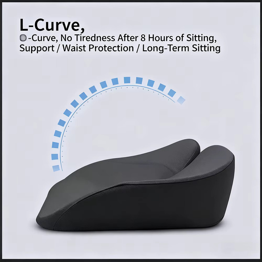 Ergonomisches Memory-Schaum Sitzkissen in Grau mit Konturform und Keilform zur Entlastung der Hüfte - Bild 4