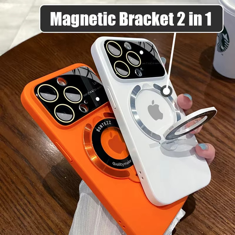 NUCWIN 2-in-1 Magnetische Air Flip-Hülle mit großem Fenster und Linsenschutz für iPhone 15 16 Plus 17 14 13 12 11 Pro Max in Weiß - Bild 1