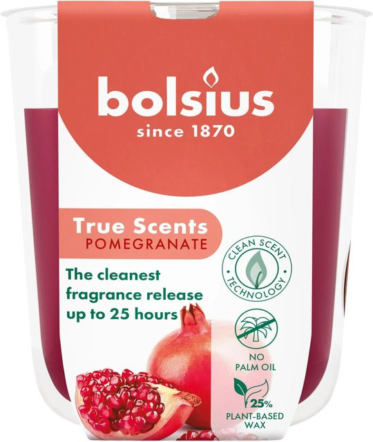 Bolsius Duftkerze True Scents Granatapfel im Glas, Rot - Bild 1