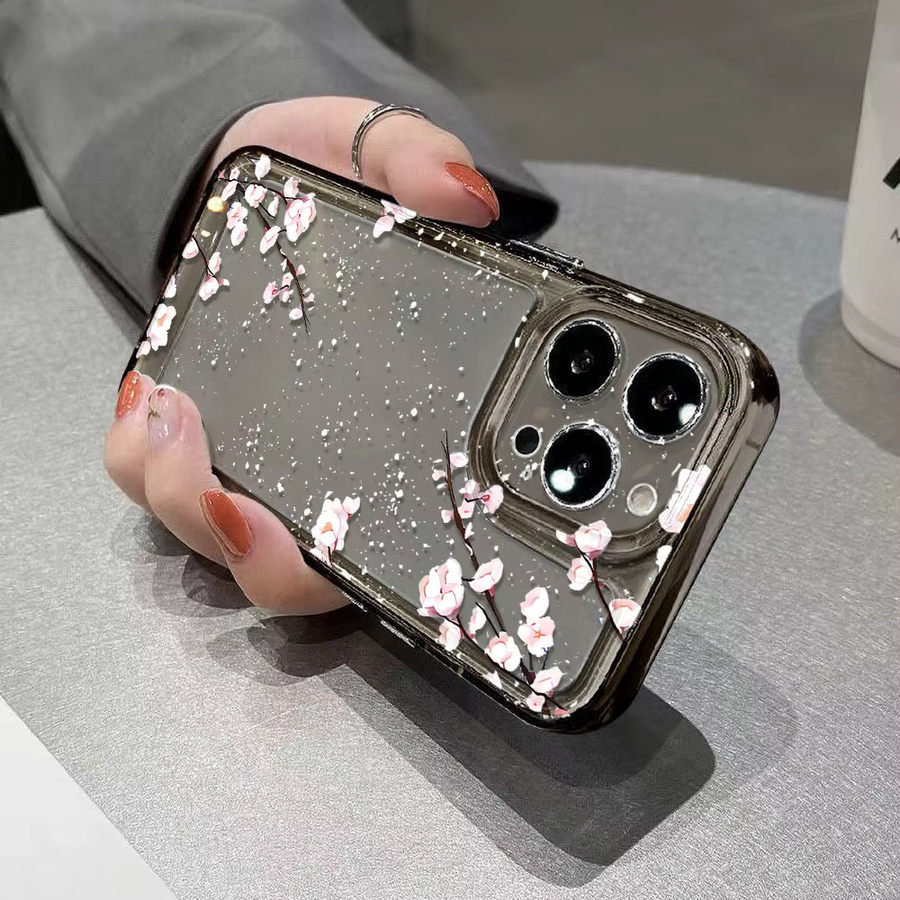 Transparente Silikon-Schutzhülle mit floralem Design für Apple iPhone Modelle - Bild 3