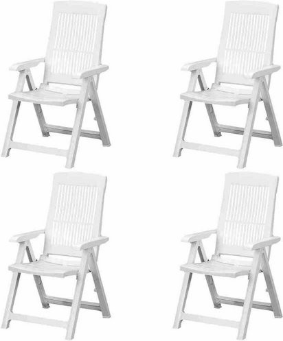 PROGARDEN Gartenmöbelset Tampa 4er-Set aus Kunststoff in Weiss - Bild 1