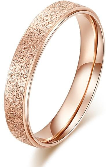 Allbestart Fingerring Edelstahl, Roségold, mattiert, Unisex, Größe 5 - Bild 1