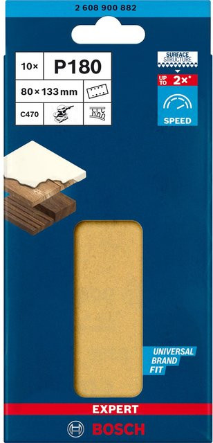 Bosch Expert C470 Schwingschleifpapier gelocht Körnung 180 B: 133 mm, T: 80 mm, 10 Stück - Bild 1