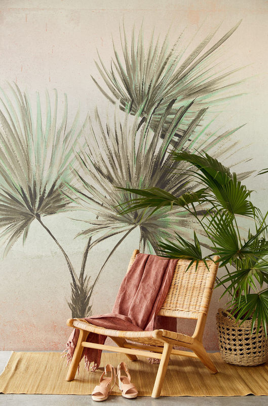 Eijffinger Tapete Palm Ombre in Grau und Grün im Retro-Design aus Vlies - Bild 2
