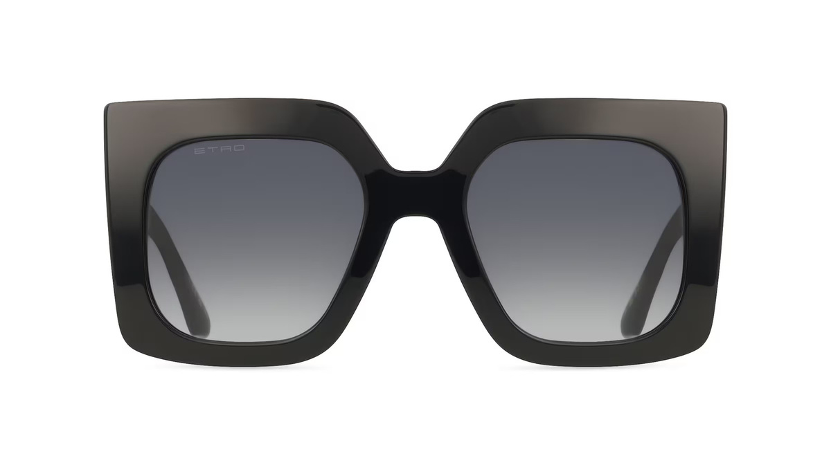 Etro 0075/S Sonnenbrille Vollrand, Quadratisch, Acetat, Damen, schwarz, grau - Bild 1