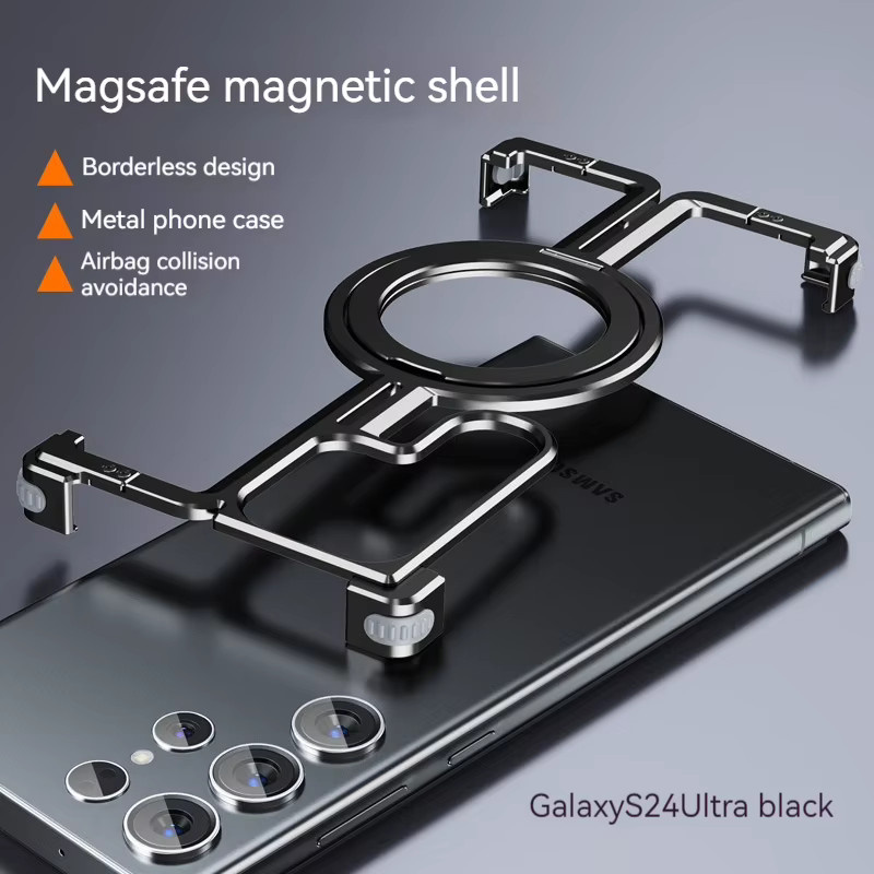 Magnetische Handyhülle aus Aluminiumlegierung für Samsung Galaxy S23 Ultra, S24 Ultra und S24 Plus in Grau - Bild 5
