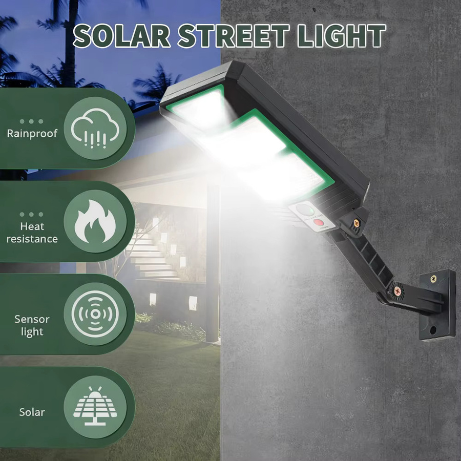 UMEXUS Solar-Straßenleuchte mit Bewegungssensor in Schwarz für Außenbereich und Parkplätze - Bild 5