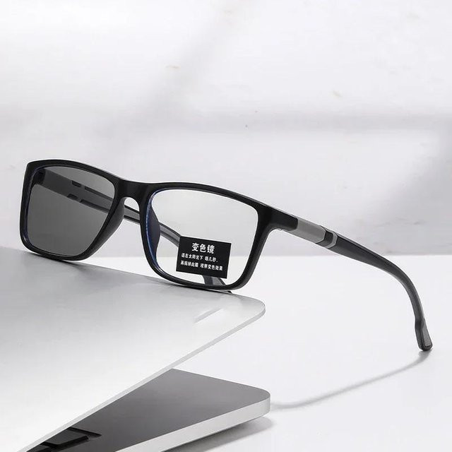 Intelligente Pochromische Sonnenbrille, Unisex, Vollrand, Square, Plastic, White - Bild 1