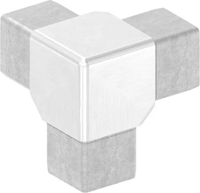 FeNau Eckstück V4A 3-fach Steckverbindung 90 Grad für 40 x 40 x 3 mm Rohr in Silber - Bild 1