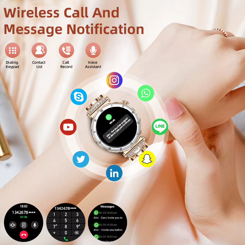 LIGE Smartwatch, Schwarz, Damen - Bild 2