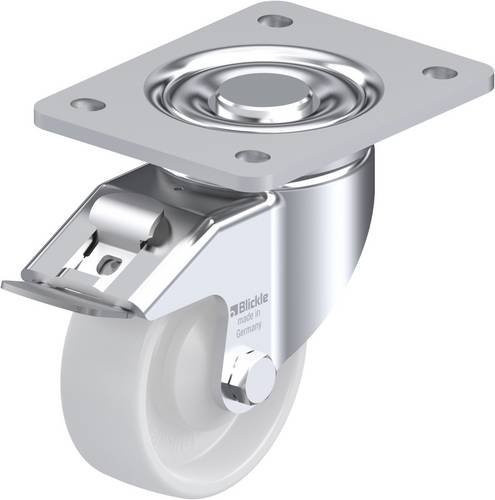 Blickle Lenkrolle LH-PO 100KA-3-FI mit Feststeller, Rad-Durchmesser: 100 mm, Tragfähigkeit: 280 kg, Farbe: Blau/Weiß/Silber - Bild 1