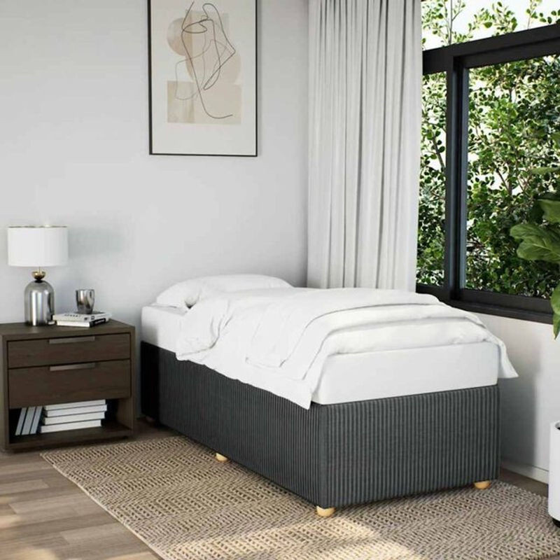 vidaxl Polsterbett aus Stoff und Holzwerkstoff in Anthrazit, B/T/H: 200 x 100 x 46 cm - Bild 1