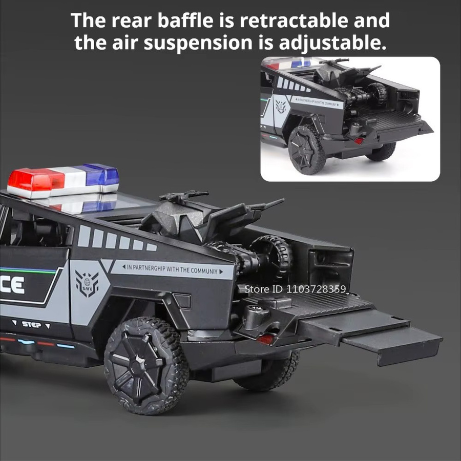 MAKEDA Pickup Santana Polizeiauto, Spielzeugmodell, 1:32, Metall, mit Licht und Sound - Bild 4