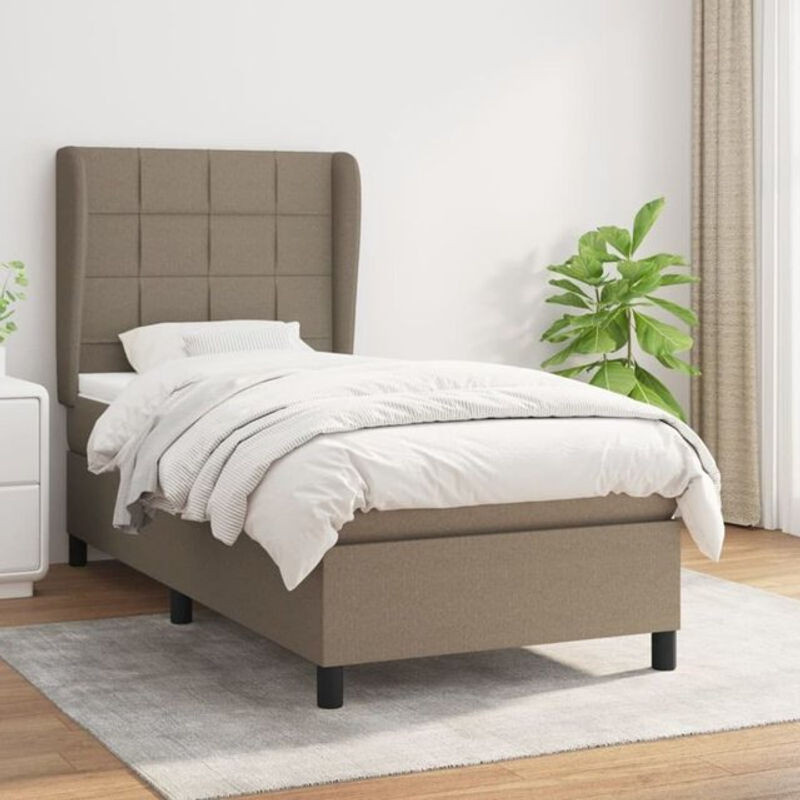 Vidaxl Boxspringbett mit Matratze aus Stoff in Taupe meliert, B/T/H: 80 x 200 cm - Bild 1