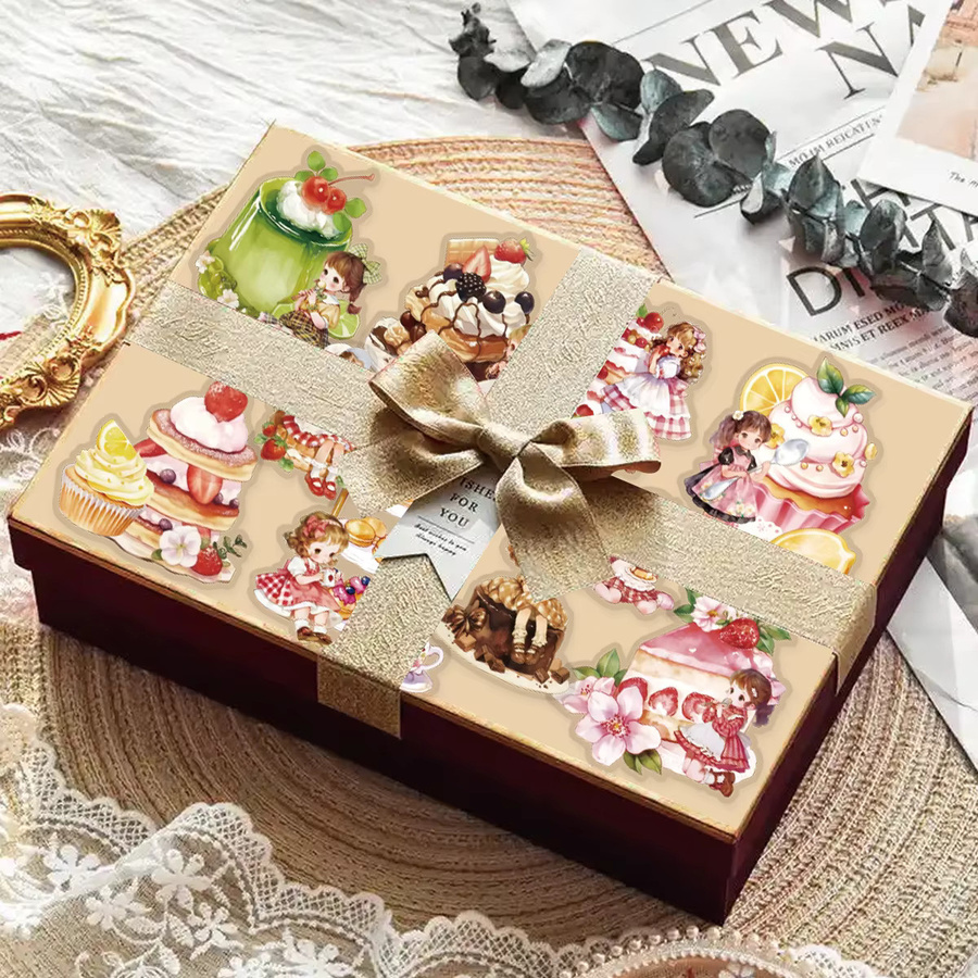 Etori Life Frosted Pudding Aufkleber Set mit 10 süßen Mädchen-Dessert-Motiven in Multicolour für Laptop, Handy und Büro - Bild 4