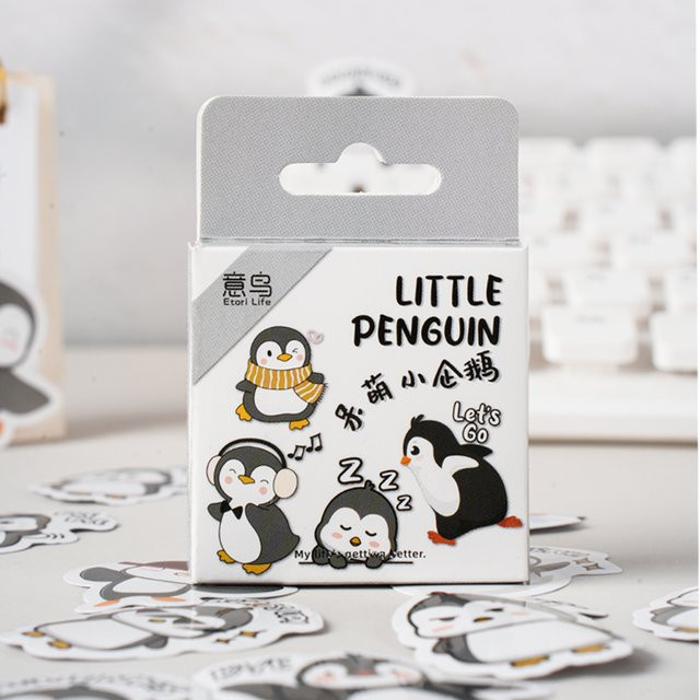 Etori Life 46-teiliges DIY-Briefpapier Set mit niedlichen Cartoon-Pinguin Aufklebern in Multicolour für Laptops und Tagebücher - Bild 1