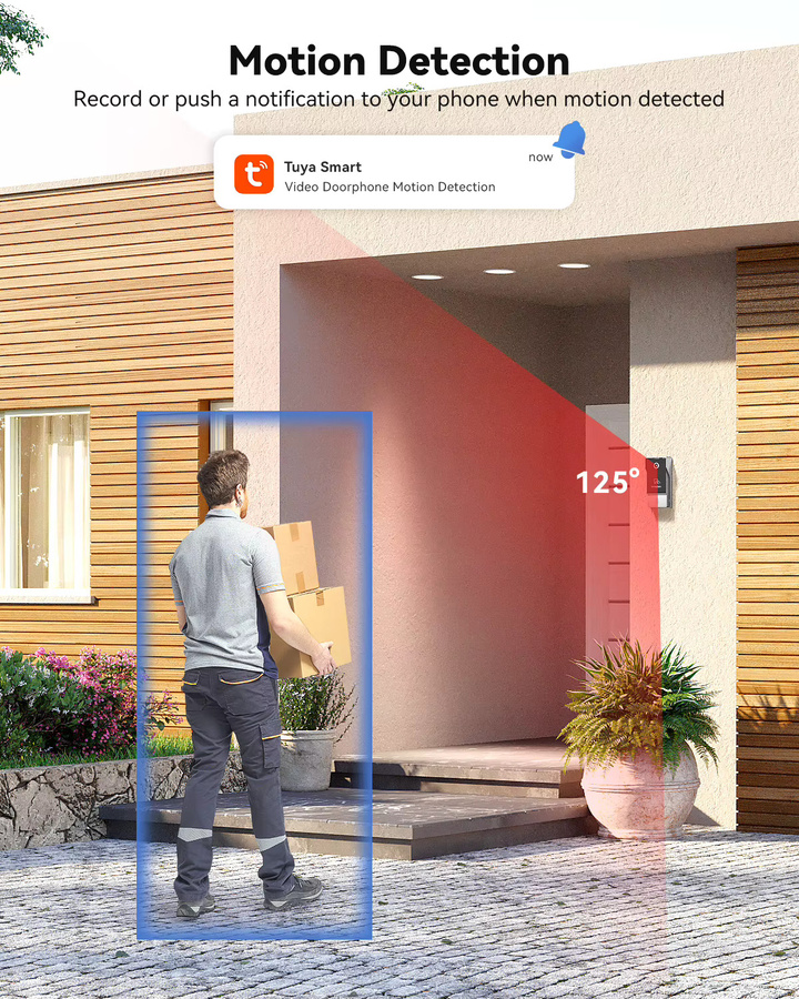 TMEZON 4-Draht Video-Gegensprechanlage mit 7 Zoll 1080P Touchscreen IP Video-Türsprechanlage Tuya und Fernentriegelung Y10-W11 - Bild 5