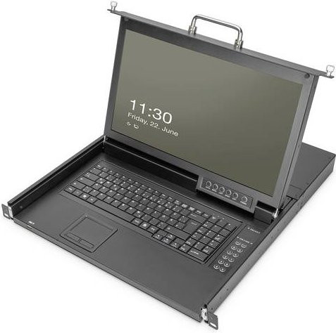 Digitus KVM-Konsole DS-72220-7ES mit HDMI, Maus und Tastatur in Schwarz, Full HD 1920 x 1080 Pixel - Bild 1