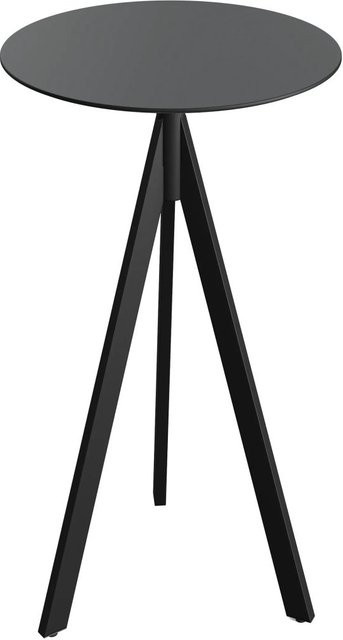 Feros Infinity Tripod Stehtisch mit HPL Platte in Schwarz, rund, H x Ø: 110 x 70 cm - Bild 1