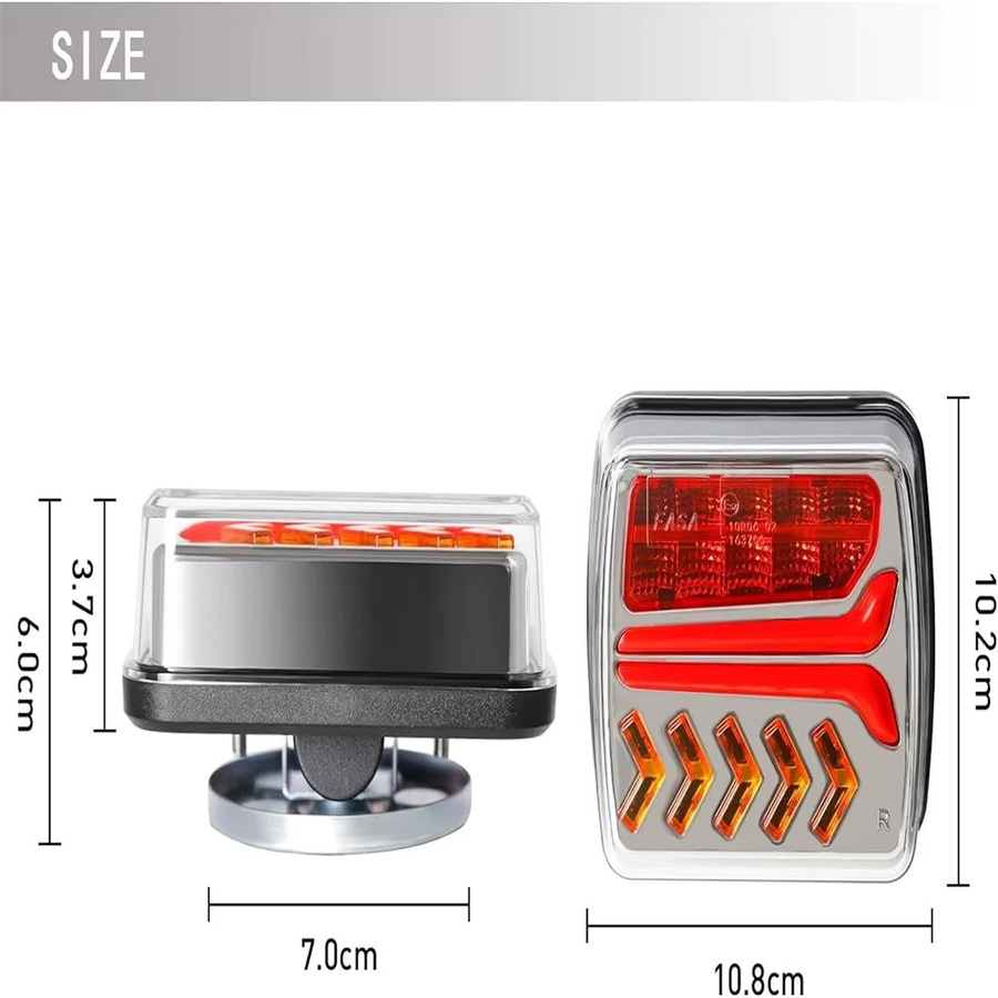 Betuyoo Kabellose Magnetische LED-Anhängerbeleuchtung mit Rücklicht, Bremslicht, Blinker und Kennzeichenbeleuchtung, IP65 Wasserdicht für Wohnwagen, RV, Camper, LKW und Boot - Bild 8
