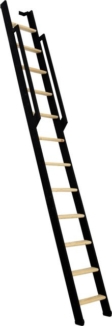 Minka Raumspartreppe Strong mit 12 Stufen aus Fichtenholz und Stahl in Anthrazit für eine Geschosshöhe bis 290 cm - Bild 1