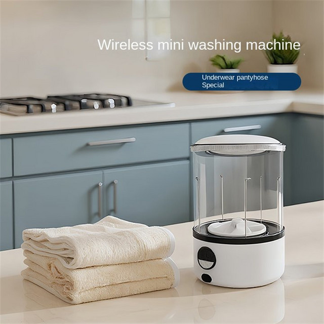 NOCCLILI Mini Tragbare Faltbare Waschmaschine für Unterwäsche, Toplader, Weiß - Bild 1
