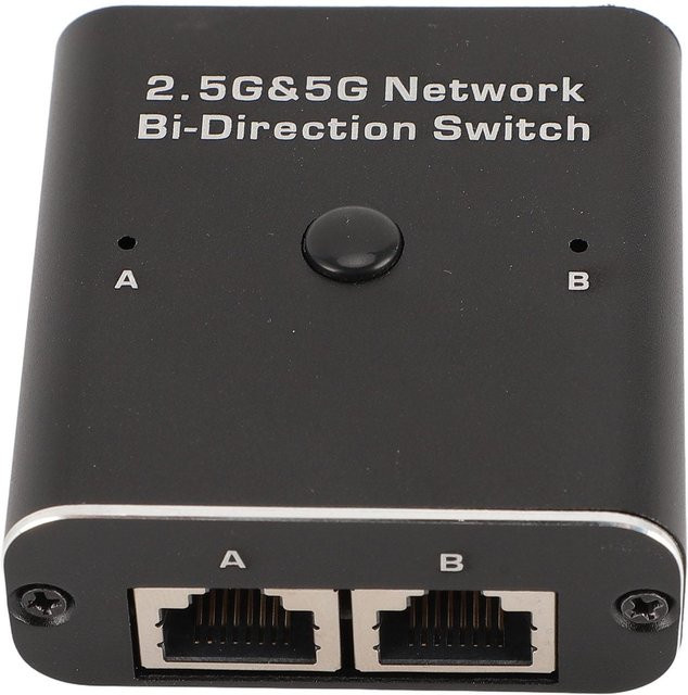 Igeteck 2 in 1 RJ45 Ethernet LAN Switch Bidirektionaler Schalter 2.5G 5G Schwarz - Bild 1