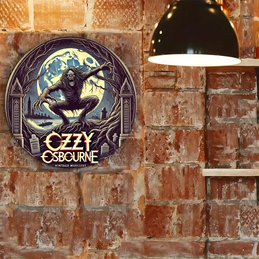 Ozzy Osbourne Vintage Metallschild von Potdemiel zur Wanddekoration, B/B/H: 20,3 x 20,3 x 0,1 cm - Bild 4