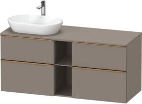 Duravit Waschtischunterschrank D-Neo in Grau Matt mit 2 Schubladen, Breite: 140 cm, Tiefe: 55 cm, Höhe: 55 cm - Bild 1