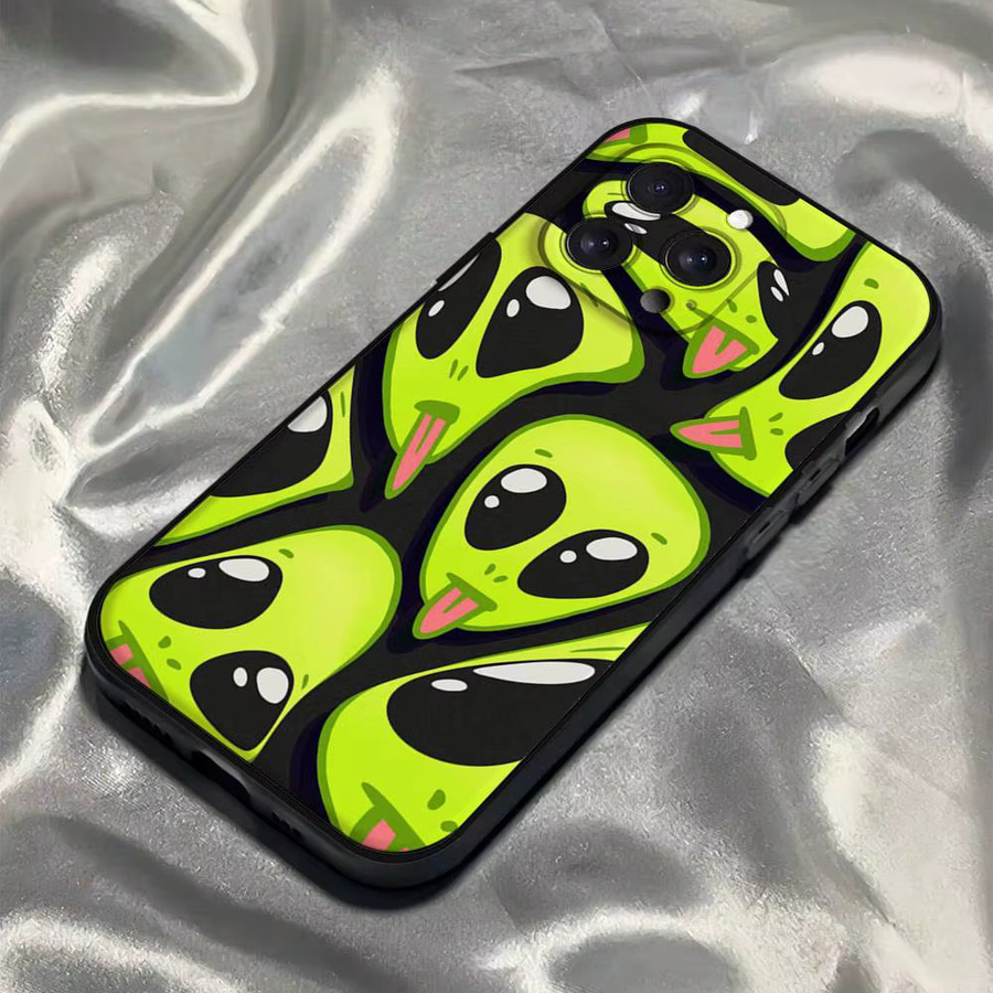 Mesuca Handyhülle mit Cartoon-Alien-Design für iPhone, matte weiche Silikonhülle - Bild 2