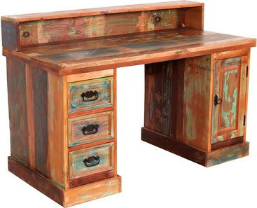 SIT Schreibtisch RIVERBOAT aus Altholz in Multicolor, B/H/T: 132 x 90 x 65 cm - Bild 1