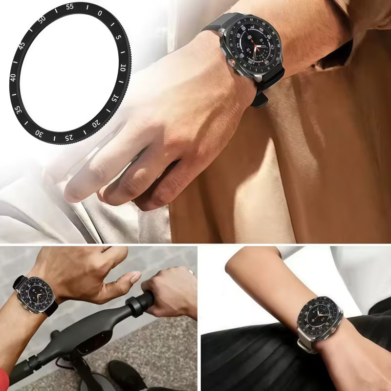 CAOWTAN Schutzring für Samsung Galaxy Watch Ultra 2, 47mm, Schwarz - Bild 6