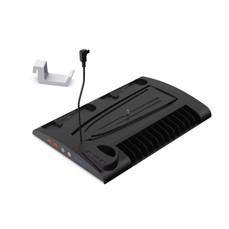 DOBE Kühl- und Ladestation TP5-3570D für PS5, PS5 Slim und PS5 Pro mit 3-Stufen-Lüfter, Schwarz - Bild 2