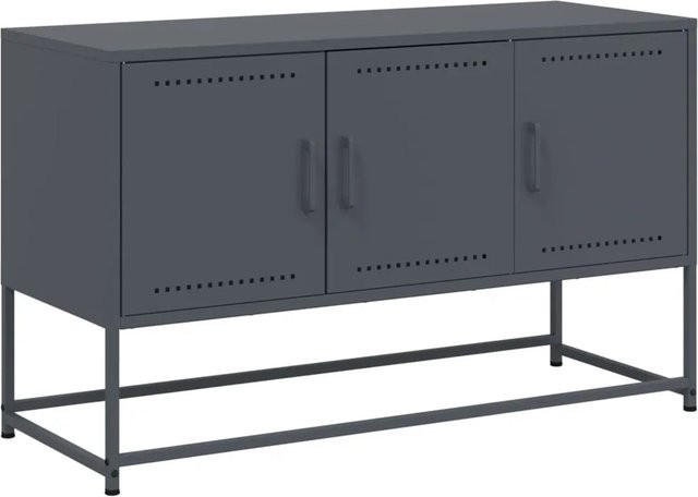 vidaXL TV-Schrank aus Stahl in Anthrazit im Industrie-Stil, B/T/H: 100,5 x 39 x 60,5 cm - Bild 1