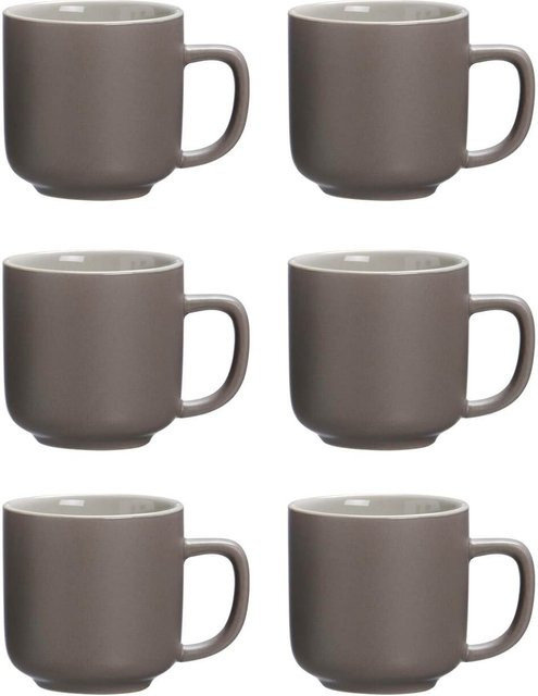Ritzenhoff & Breker Espressotassen Jasper aus Keramik, Grau, 6er Set, 100 ml - Bild 1