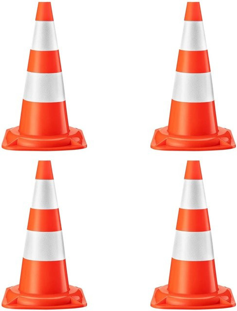 Wiltec Verkehrskegel Set aus PVC in Orange, 4 Stück, Höhe: 50 cm - Bild 1