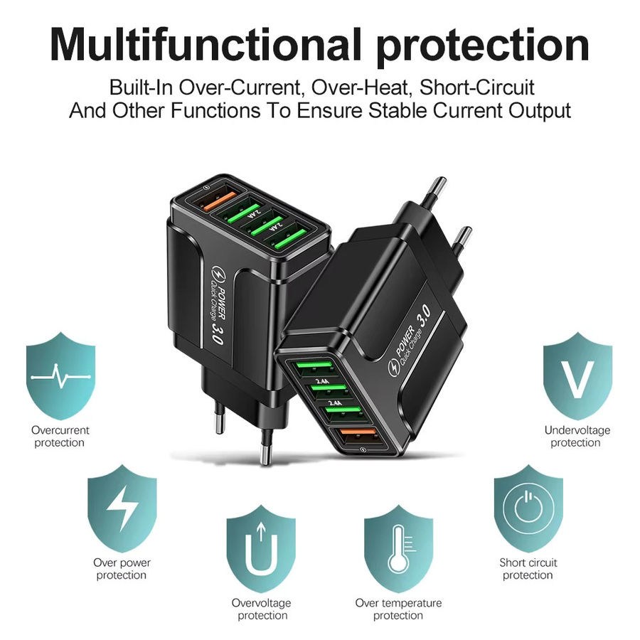 WALKESEN 20W Multi-Port USB-Ladegerät in Schwarz für iPhone, Samsung Galaxy und Xiaomi - Bild 3