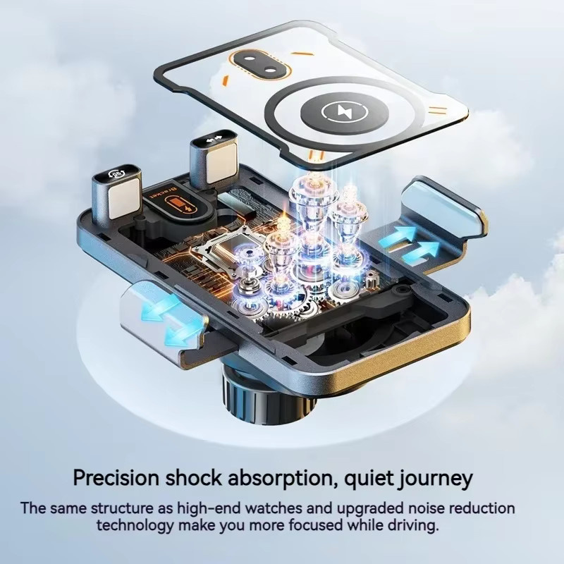 VIKEFON Auto Drahtlose Ladestation mit Auto-Clamping und 360 Grad Rotation, RGB Schnellladehalterung für iPhone 12-17 und Samsung, Schwarz/Multicolor - Bild 5