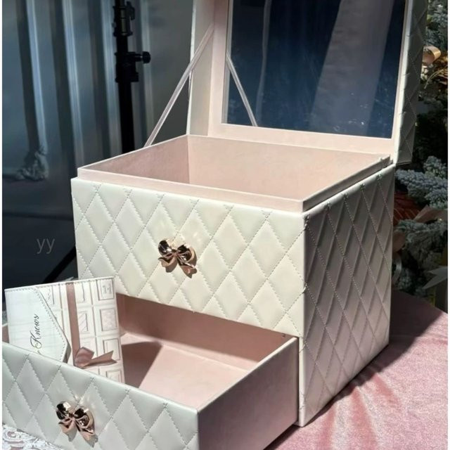 Flower Knows Make-up-Etui, weiße Leder-Aufbewahrungsbox - Bild 1