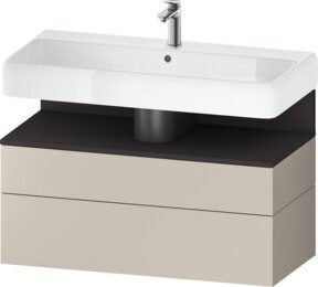 Duravit Waschtischunterschrank Qatego in Grau Matt, Wandhängend, B/T/H: 99 x 47 x 59 cm - Bild 1