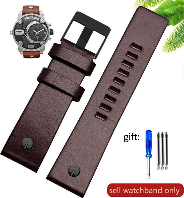 Diesel Uhrenarmband Leder, 24 mm, schwarz, Unisex - Bild 1