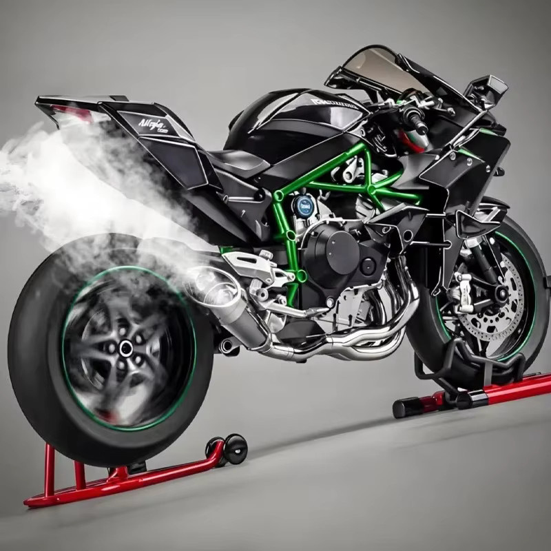 MAKEDA Kawasaki H2R Motorradmodell, 1:6, Metall, mit Licht und Ton - Bild 4