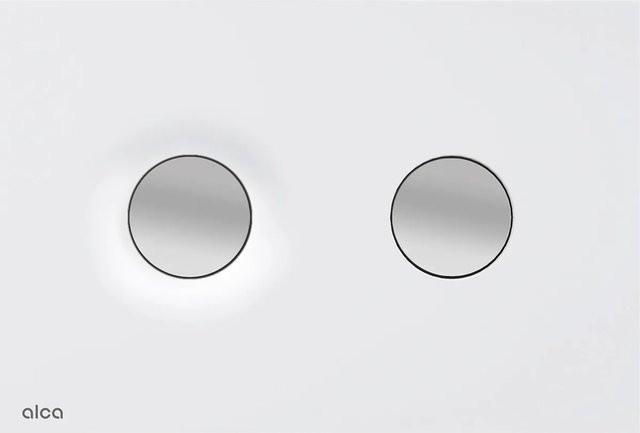 AlcaDrain WC-Betätigungsplatte Dot.Dot M1976-2 mit Dual-Flush Funktion in Weiß-Matt / Chrom-Matt - Bild 1