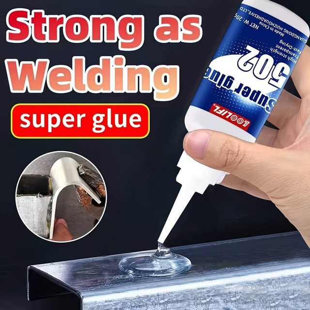 LOOLIFL 502 Superkleber Cyanacrylat-Kleber für Metall, Edelstahl, Aluminium, Kunststoff, Glas, Holz und Keramik - Bild 1
