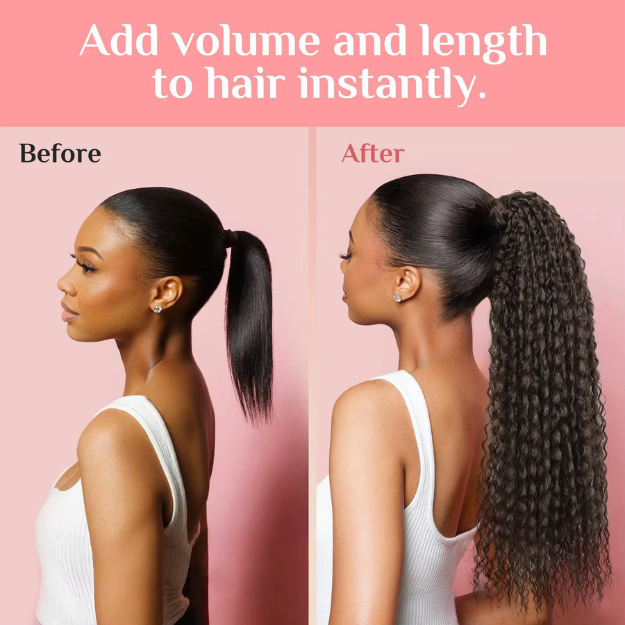 Synthetischer Afro Kinky Curly Kunst-Pferdeschwanz, 18 Zoll, Damen - Bild 4