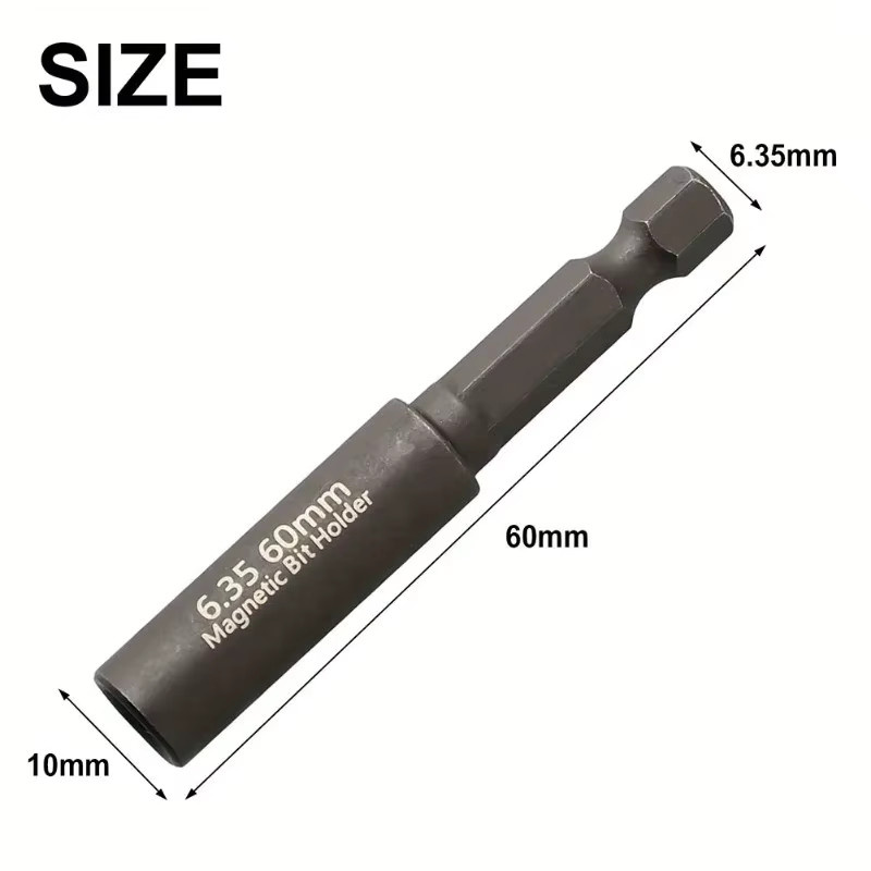 5er Set Magnetische Bit-Halter Verlängerungsstangen für 1/4 Zoll Schraubendreher mit Sechskant-Aufnahme - Bild 2