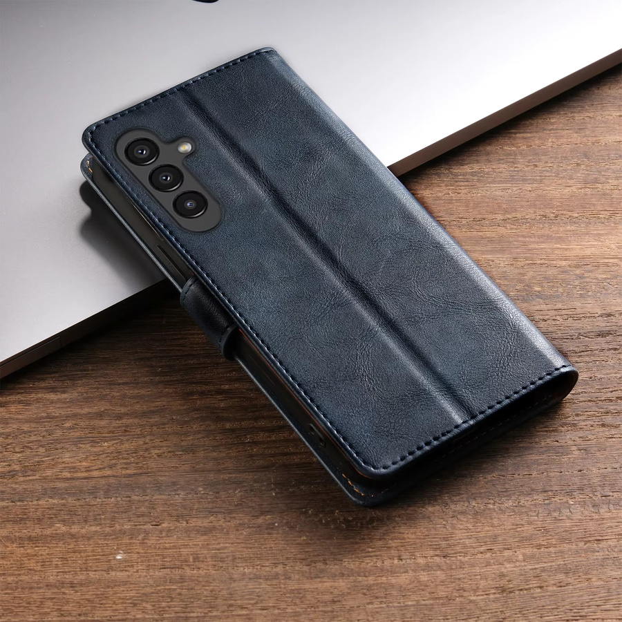 Samsung Flip Ledertasche Wallet Cover in Blau für Galaxy A55 A15 A35 A25 A17 A16 A56 A36 A14 A34 A54 A13 A23 A33 A53 A52 A72 A32 A12 5G - Bild 3